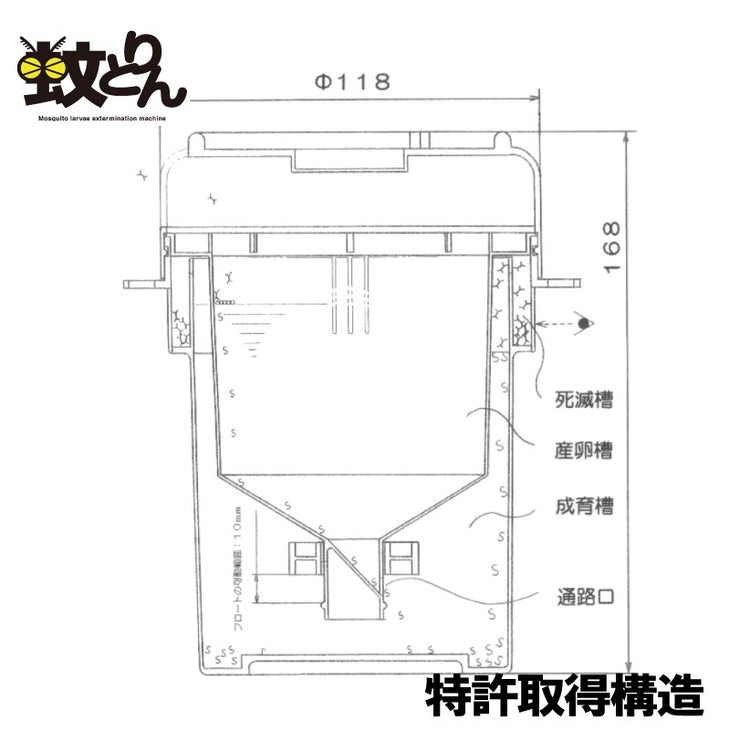 蚊とりん (5個以上で送料無料 ジカ熱 デング熱 チクングニア熱対策 ボウフラ駆除)SDGs 電源不要・薬剤不要で環境にやさしい