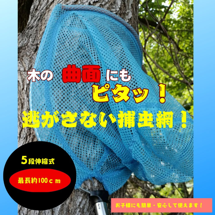 虫取りかんたん！らくらく昆虫捕獲｜夏休み 木に密着する捕虫網 たも カブトムシ・クワガタ・川底の生き物も逃がさない