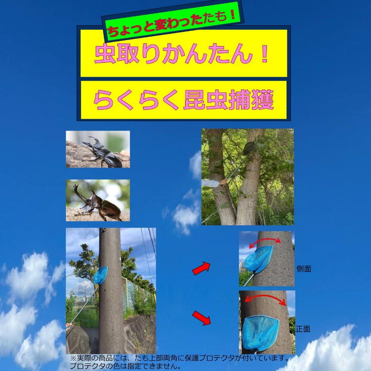 虫取りかんたん！らくらく昆虫捕獲｜夏休み 木に密着する捕虫網 カブトムシ・クワガタ・川底の生き物も逃がさない