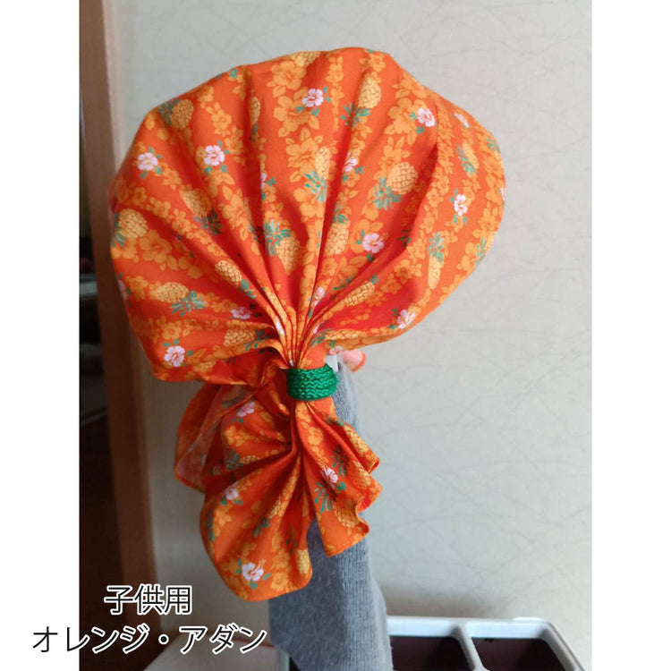 フレアーキャップ （サッとかぶれる帽子）バンダナ柄 コットン 和柄 和風 アウトドア 医療用帽子 ターバンキャップ 送料￥250(1個まで)
