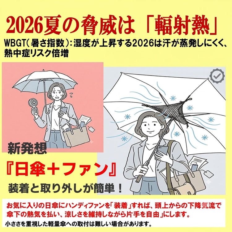 扇風機のハンモック　傘にハンディ扇風機を取付けられます 送料￥250(3個まで)